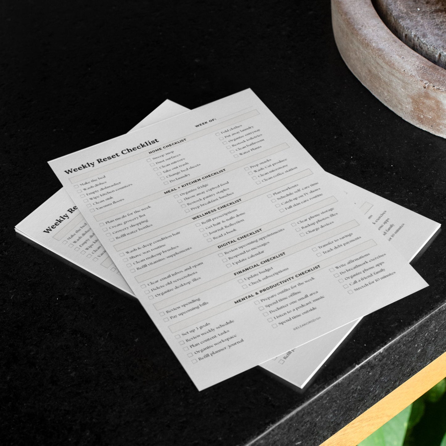 Weekly Reset Checklist