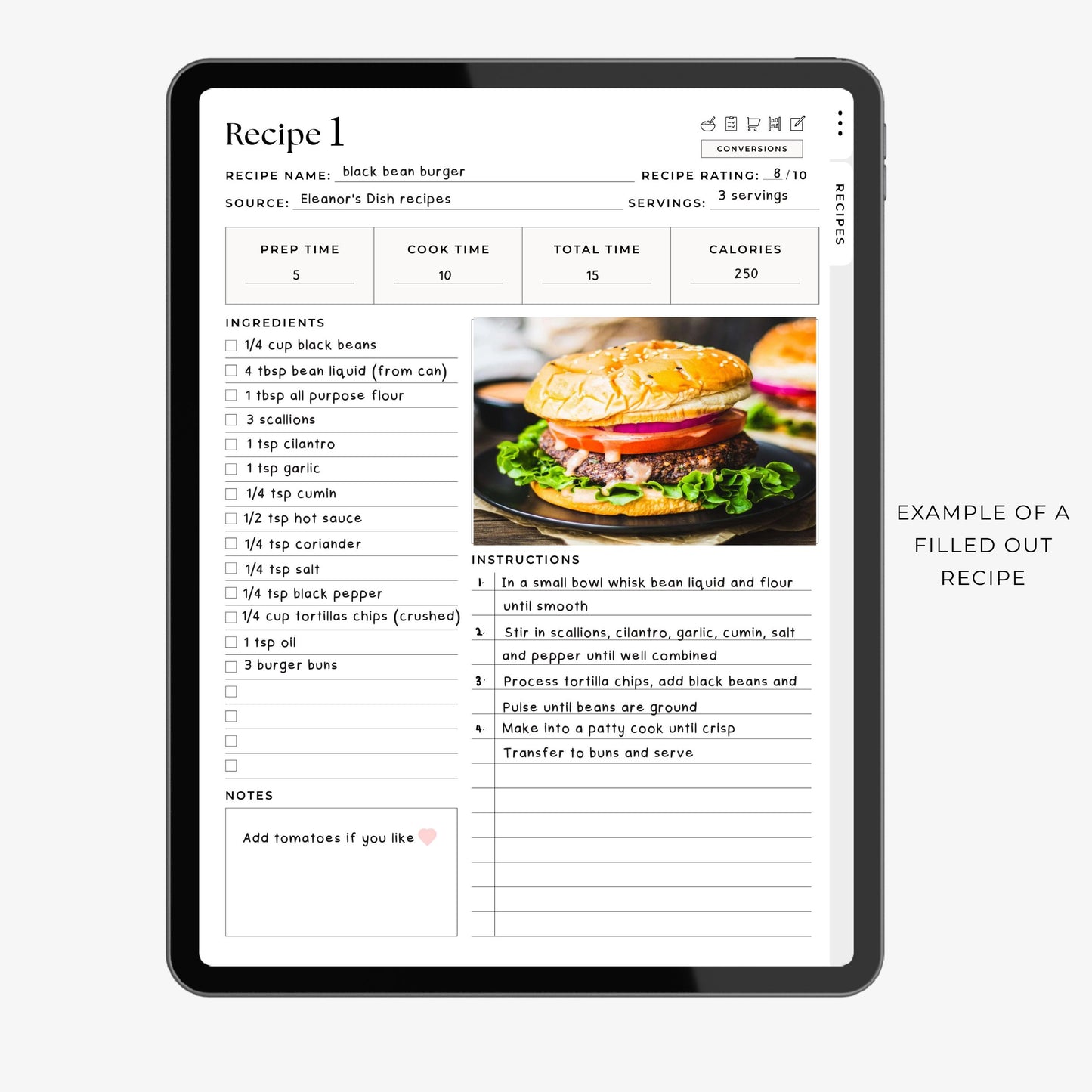 Digital Weekly Meal Planner