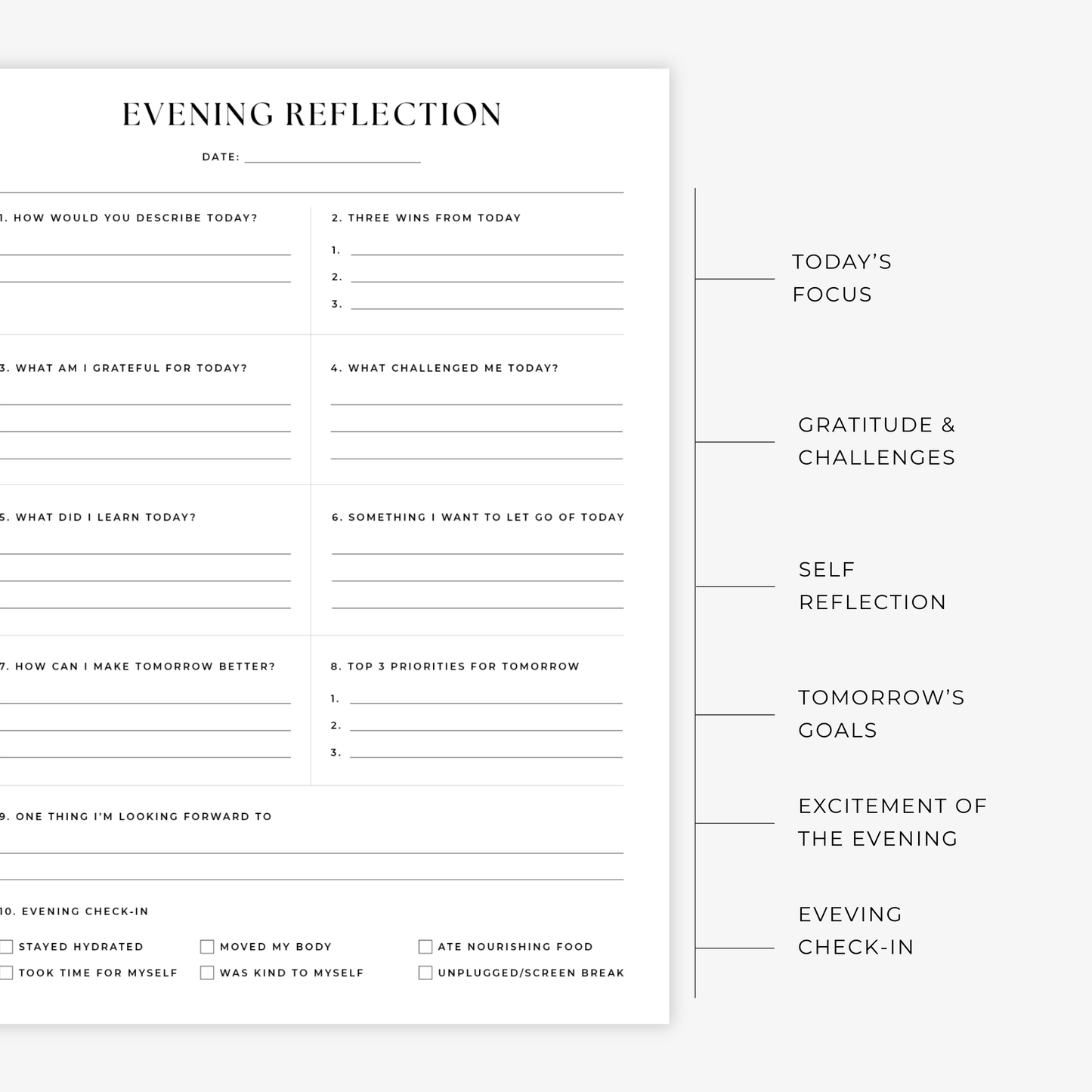 Evening Reflection Printable