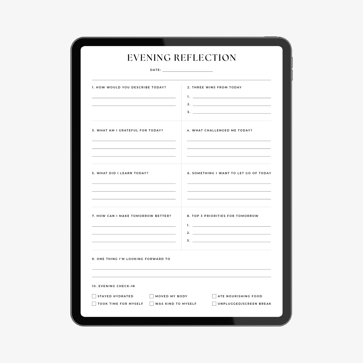 Evening Reflection Printable