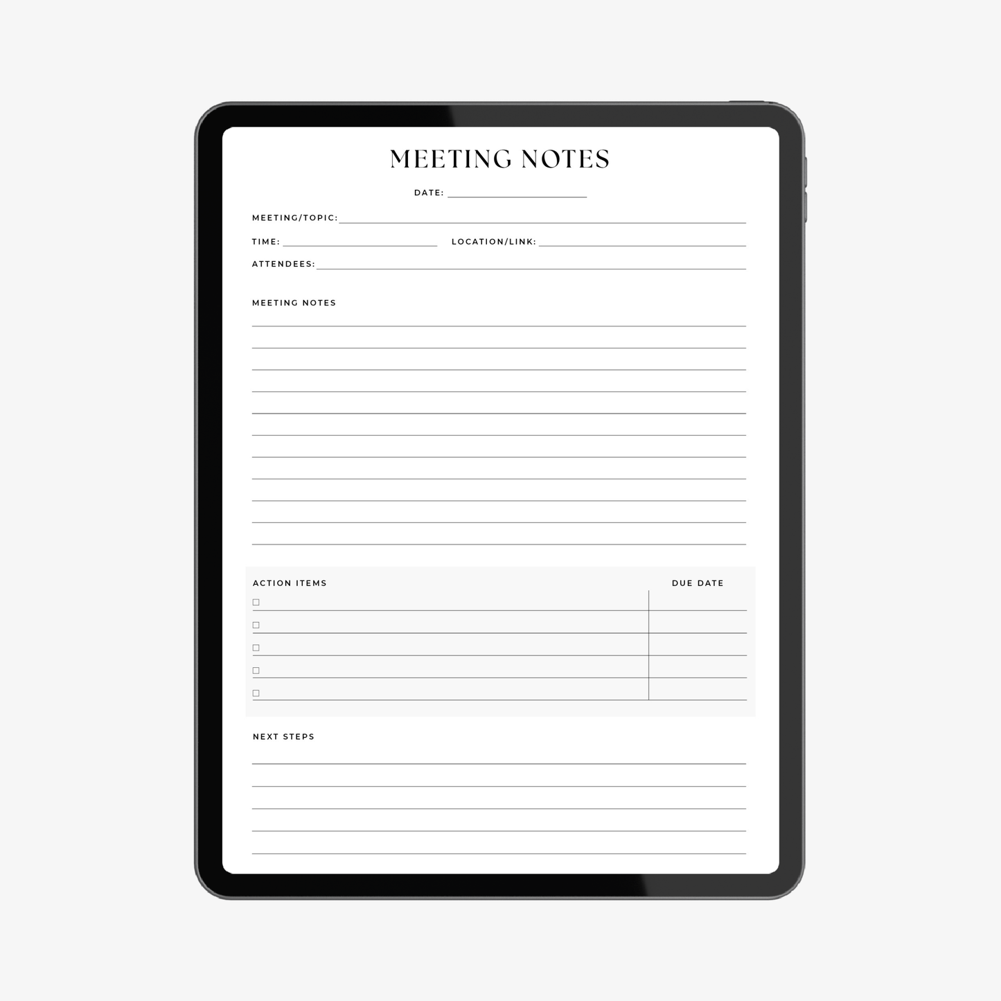 Meeting Notes Printable