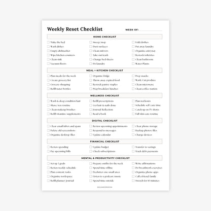 Weekly Reset Checklist