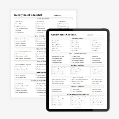 Weekly Reset Checklist