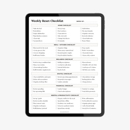 Weekly Reset Checklist