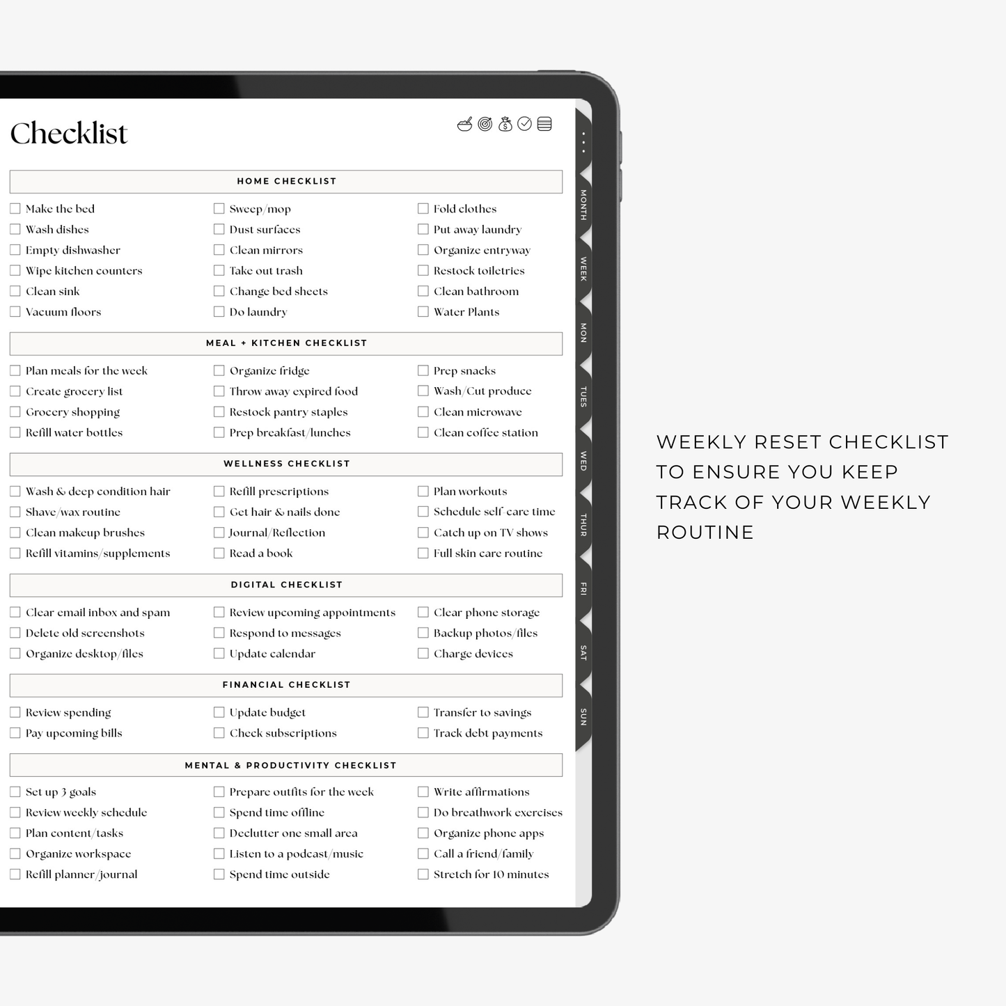 Weekly Dashboard Planner