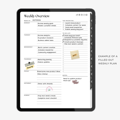Weekly Dashboard Planner