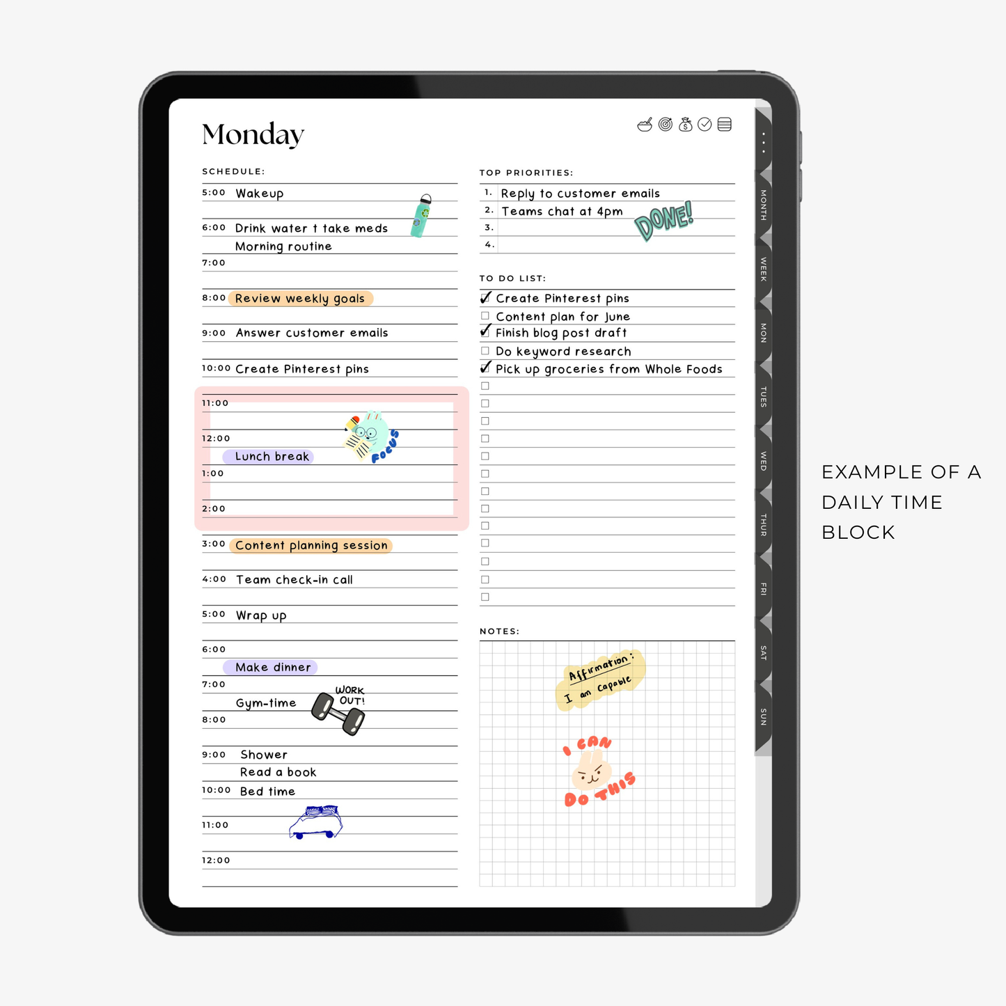 Weekly Dashboard Planner